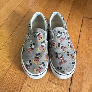 Vans x Disney Unisex Youth Mickey Mouse Slip on Sneakers Grey Size 12.5